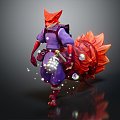 Modern game character fire fox fox warrior 3d model