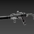 Modern Tactical Rifle With Gold And Black Finish Scope Attachment And Sleek Design