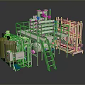 Industrial Equipment With Stainless Steel Framework Green Tank Ladder And Control Panel