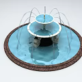 Garden Ornament Two Tiered Fountain With Water Jets And Circular Base