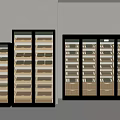 Modern Cigar Humidors With Multiple Sizes Sleek Design Wooden Shelves And LED Lighting