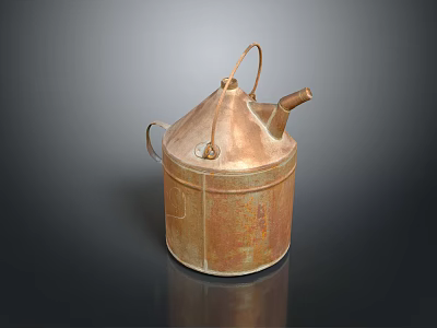 Vintage Copper Daily Electrical Appliance With Metal Handle And Classic Spout Design 3d model