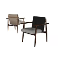 Modern Design Dining Chairs With Wooden Legs Leather And Fabric Seats