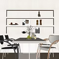 Dining table and chair combination 3d model