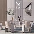 Modern Dining Table and Chair Combination Dining Table and Chair 3d model