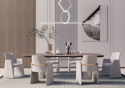 Modern Dining Table and Chair Combination Dining Table and Chair 3d model