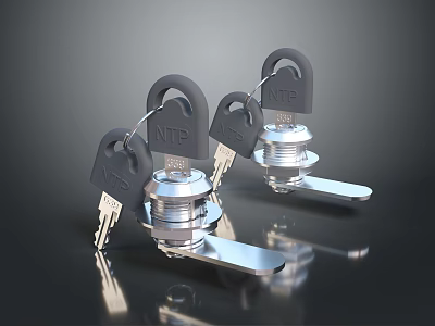 High Quality Hardware Tools NTP Label Metal Locks With Keys For Security 3d model