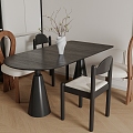 Middle-style dining tables and chairs 3d model