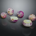 Fresh Purple And White Onions Whole And Halved On Black Background