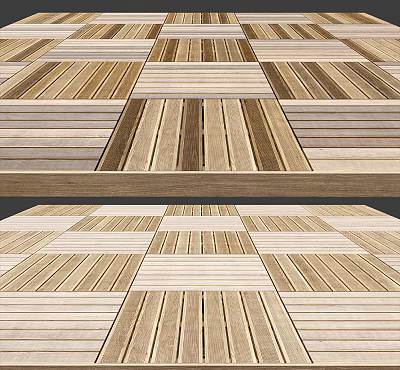Elegant Patterned Wooden Flooring With Various Wood Tones And Interlocking Design Texture 3d model