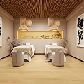 Elegant Zen Style Beauty Salon Interior With Cozy Tea Lounge And Natural Bamboo Decoration
