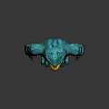 Muscular Blue Humanoid Creature With Yellow Abdomen Wrist Guards And Leg Armor