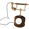 Vintage Old Fashioned Telephone Featuring Brass Components Wooden Base And Dial
