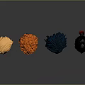 Realistic Human Head Models With Various Colored Hairstyles Including Blonde Short Orange Curly And Blue Braided Hair