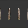 Carved Stone Sculptures With Six Irregular Shaped Rough Surface Grayish Brown Arranged On White Background