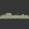 3D Green Military Tank Model With Turret Cannon Tracks And Detailed Exterior Design
