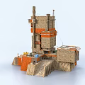 Future Architecture Tall Multi Layered Structure With Mixed Materials And Platform Design 3d model