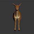 Low Poly Orange Deer 3D Model With Geometric Design And Smooth Surface 3d model