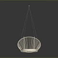 Elegant White Rattan Hanging Chair Furniture With Soft Comfortable Cushion Design