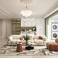 Modern Dining Kitchen Interior With White And Green Cabinets Silver Refrigerator Countertop Coffee Maker Vase