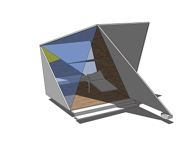 Modern Architecture Wooden House Farmers View Rice Field Landscape Rural Landscape Tree House Creative Small Architecture Wooden House Homestay Corridor Rack 3d model