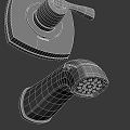 Modern Chrome Shower Faucet Set With Showerhead Control Knob And Handheld Sprayer