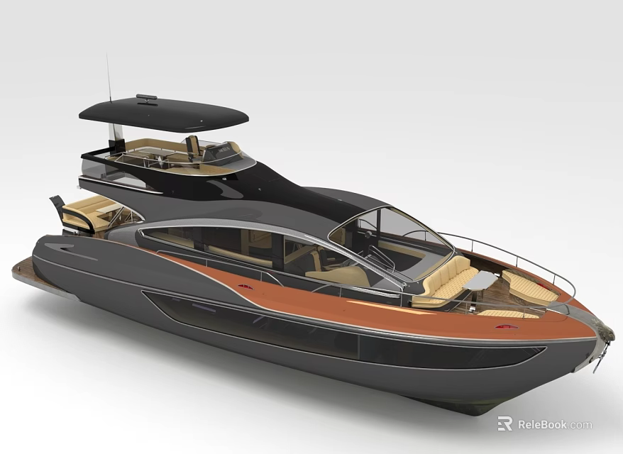 Luxury Modern Yacht With Sleek Exterior And Decks 3d model 