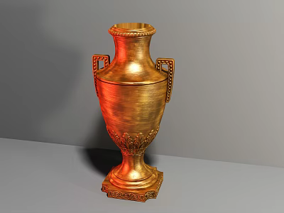Gold Award Trophy With Decorative Handles And Intricate Base Design 3d model