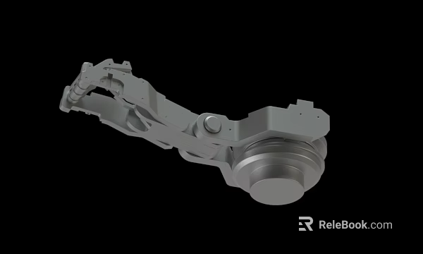 3D Rendered Metal Mechanical Part With Joints Holes And Circular Base 3d model 