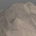 Rough Textured Sand Pile With Clear Tire Tracks On Gray Background 3d model