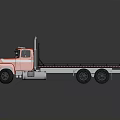 Red Flatbed Truck With Classic Design Wooden Cargo Bed And Chrome Accents