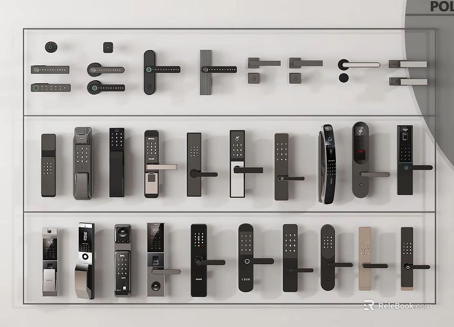 Modern Door Locks And Handles With Various Designs And Styles Collection 3d model