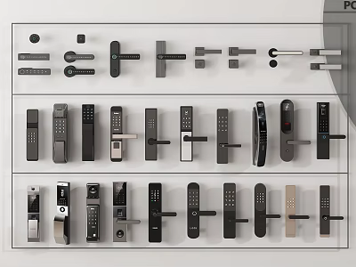 Modern Door Locks And Handles With Various Designs And Styles Collection 3d model