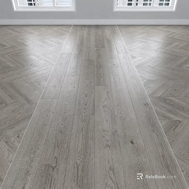 Wooden Flooring Components With Herringbone Pattern And Straight Planks Design 3d model