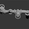 Silver Industrial Pipes With Mechanical Valves And Metal Structure Design