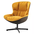 Yellow Velvet Accent Chair with Padded Backrest Cushioned Seat and Black Metal Base