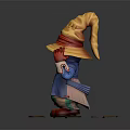 Game Movie Character With Yellow Large Hat Blue Coat Red Gloves Shoes And White Eyes