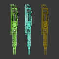 Three Colorful Tactical Guns With Vibrant Graffiti Patterns And Modern Designs