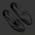Black Leather Loafers With Classic Design Stitch Detail And Metallic Buckle Accent