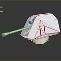 White Modern Military Weapon Turret With Geometric Design Cannon Barrel And Targeting Sensor