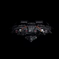 Detailed Futuristic Sci-Fi Spaceship With Complex Metallic Structure And Orange Accents 3d model