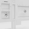 Modern White Ceiling Design With Decorative Snowflake Patterns And Embedded Frames 3d model