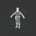 Game and Movie Character 3D Model of Male Bald in Dark Uniform Standing Pose