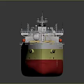 Modern LNG Ship Featuring Yellow Upper Hull Red Lower Section and Deck Equipment 3d model