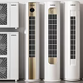 Modern Air Conditioners And Fans Featuring Standing Wall Mounted Units And Grilles