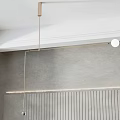 Modern Linear Brass Pendant Light With Spherical Shade For Interior Ceiling Design