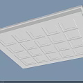Modern White Ceiling Design With Square Grid Pattern And Embedded Panels