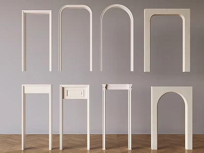 Various White Door Arches With Different Design Styles For Interior Decoration 3d model