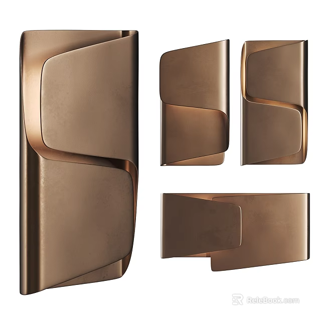 Stylish Modern Wall Sconce with Sleek Curved Metallic Finish for Contemporary Home Decor 3d model 