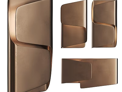 Stylish Modern Wall Sconce with Sleek Curved Metallic Finish for Contemporary Home Decor 3d model